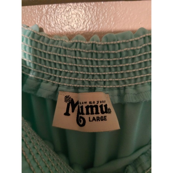 Show Me Your MuMu Hacienda Maxi Dress Green Blue Womens Size Large - Picture 4 of 4